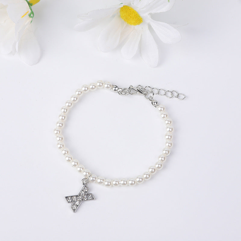 Bracelet Women's Simple Pearl English Letters