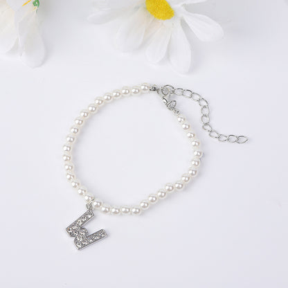 Bracelet Women's Simple Pearl English Letters