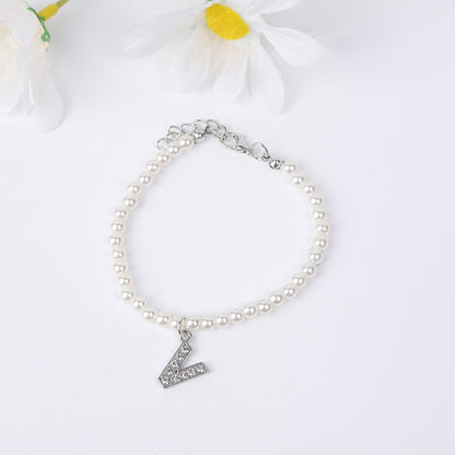 Bracelet Women's Simple Pearl English Letters