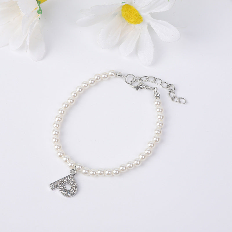 Bracelet Women's Simple Pearl English Letters