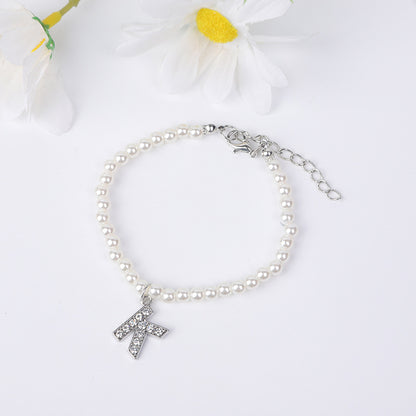 Bracelet Women's Simple Pearl English Letters