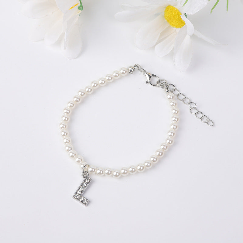 Bracelet Women's Simple Pearl English Letters