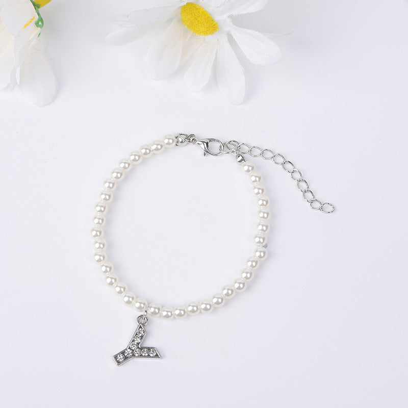 Bracelet Women's Simple Pearl English Letters