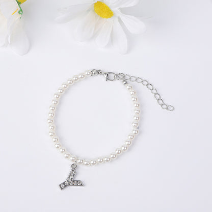 Bracelet Women's Simple Pearl English Letters