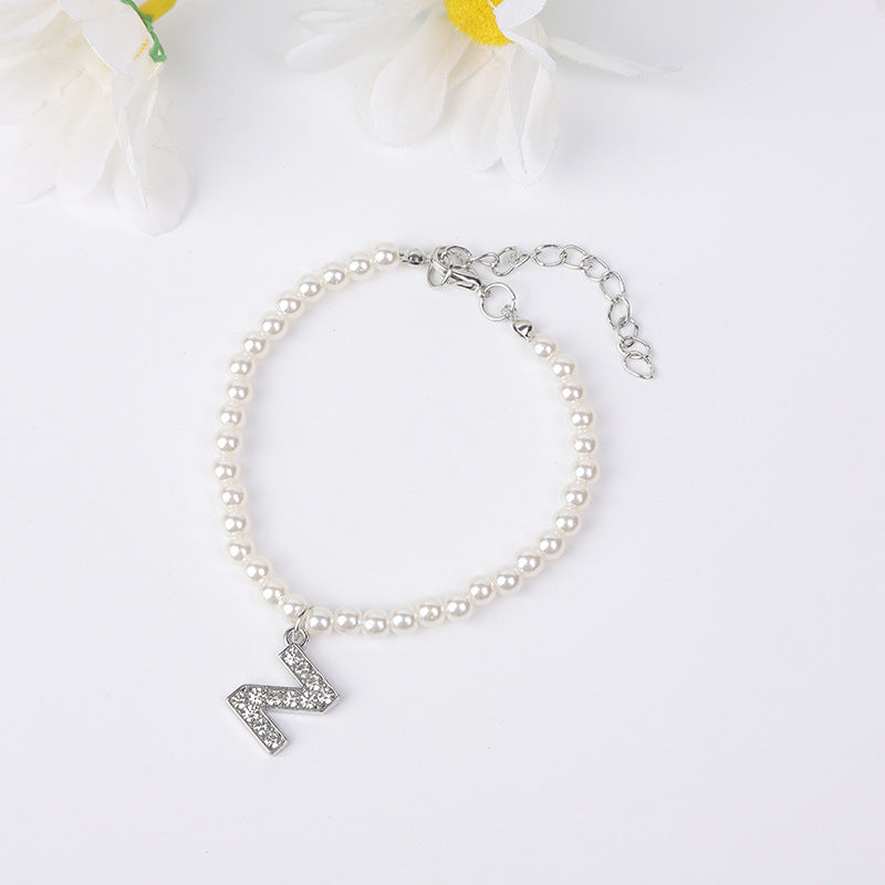Bracelet Women's Simple Pearl English Letters