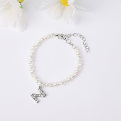 Bracelet Women's Simple Pearl English Letters