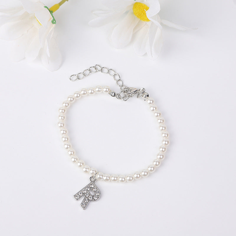 Bracelet Women's Simple Pearl English Letters