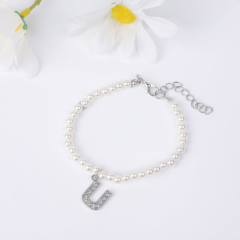 Bracelet Women's Simple Pearl English Letters
