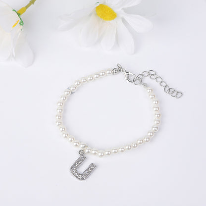 Bracelet Women's Simple Pearl English Letters