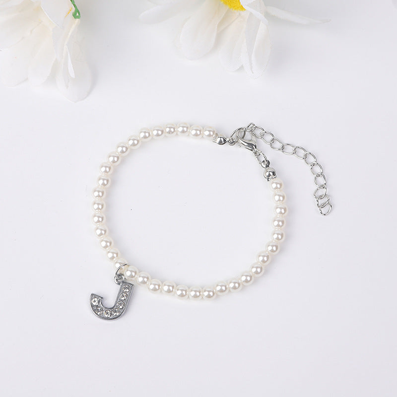 Bracelet Women's Simple Pearl English Letters