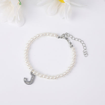 Bracelet Women's Simple Pearl English Letters