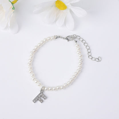 Bracelet Women's Simple Pearl English Letters