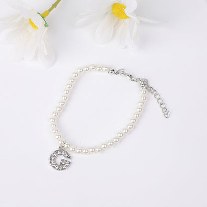 Bracelet Women's Simple Pearl English Letters