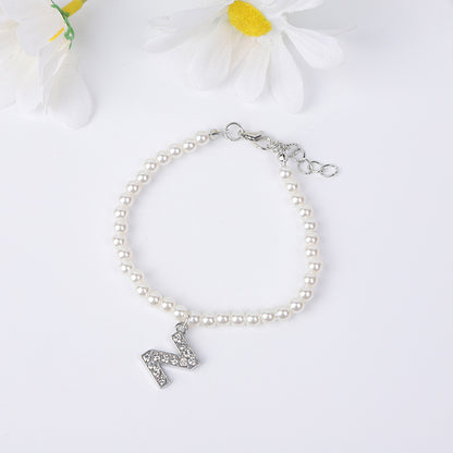 Bracelet Women's Simple Pearl English Letters