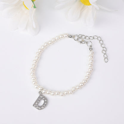 Bracelet Women's Simple Pearl English Letters