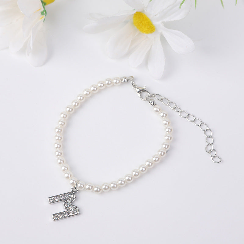 Bracelet Women's Simple Pearl English Letters