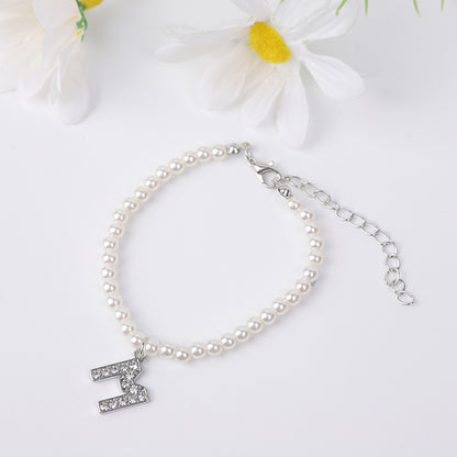 Bracelet Women's Simple Pearl English Letters