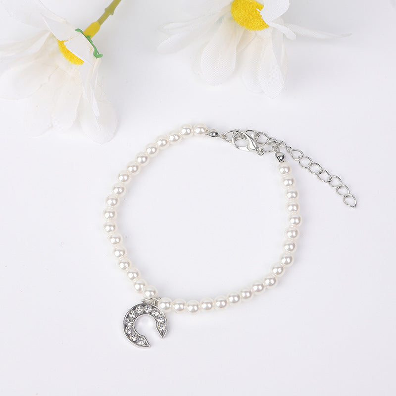 Bracelet Women's Simple Pearl English Letters