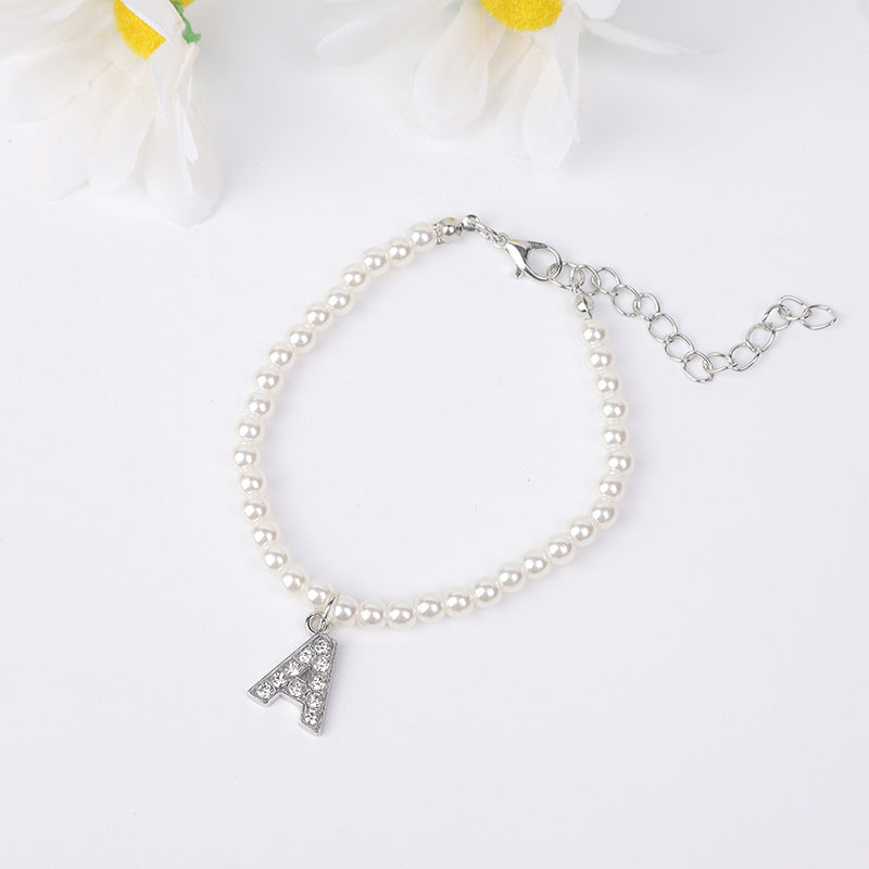 Bracelet Women's Simple Pearl English Letters