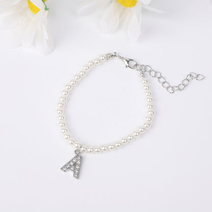 Bracelet Women's Simple Pearl English Letters