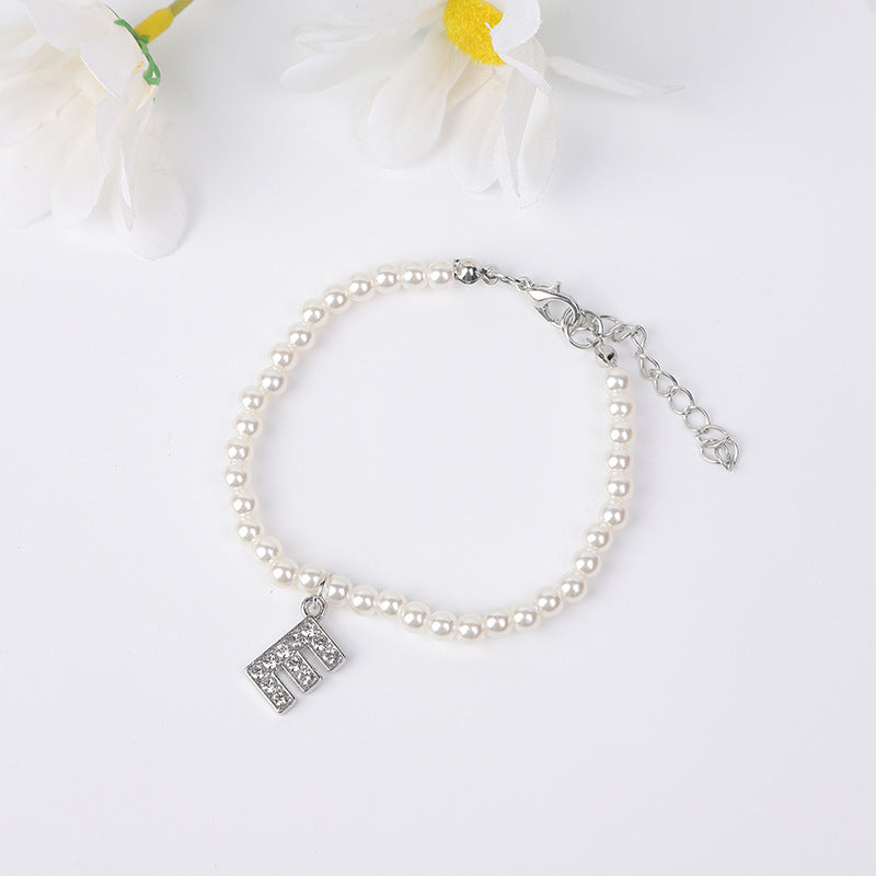 Bracelet Women's Simple Pearl English Letters