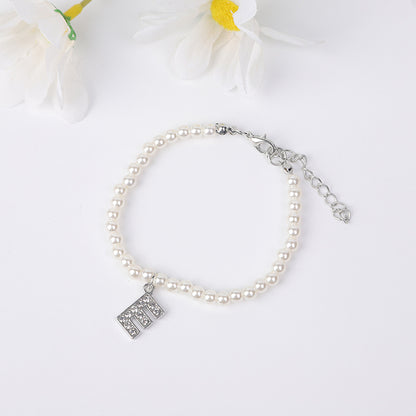 Bracelet Women's Simple Pearl English Letters