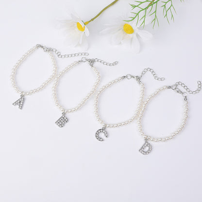 Bracelet Women's Simple Pearl English Letters